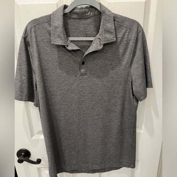 Men’s LuluLemon Evolution Polo Stretch Large L Slim Fit Gray Grey $119 MINT - Picture 1 of 4